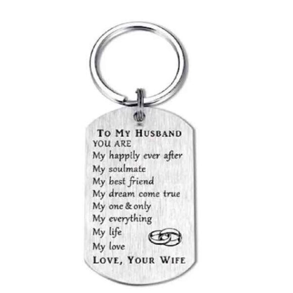 Stainless Steel Inspirational Slogan Keychain - Picture 1 of 4